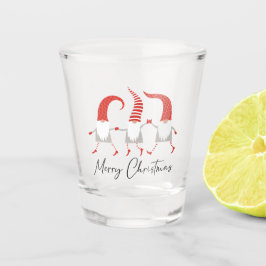 Whimsical Gnomes Frohe Weihnachten Schnapsglas
