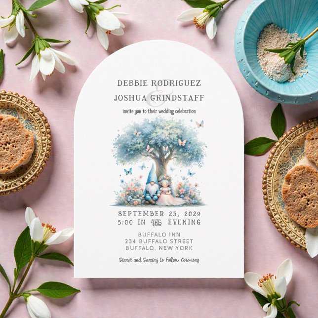 Whimsical Gnomes Fun Wedding Invitation  (Créateur téléchargé)