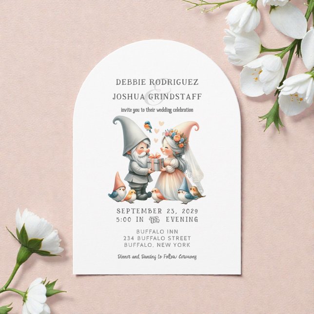 Whimsical Gnomes Fun Wedding Invitation  (Créateur téléchargé)