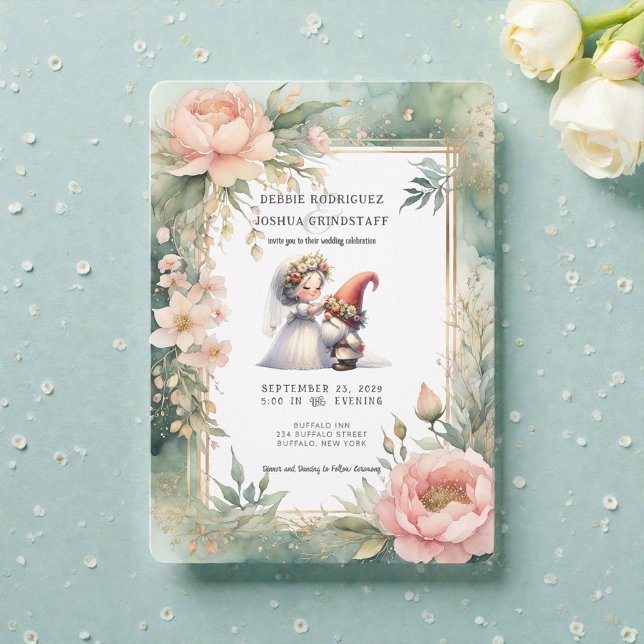 Whimsical Gnomes Fun Wedding Invitation  Einladung (Von Creator hochgeladen)