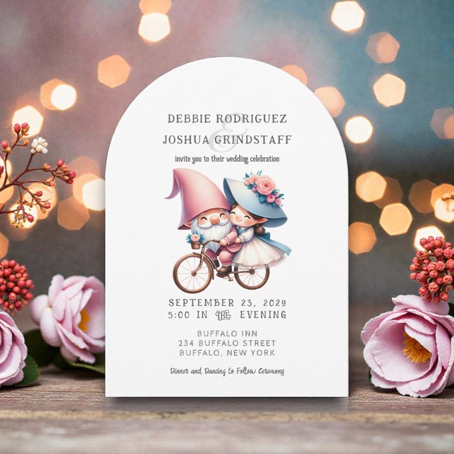 Whimsical Gnomes Fun Wedding Invitation  Einladung (Von Creator hochgeladen)
