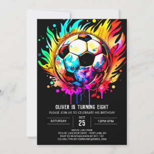 Whimsical Goal Editable Soccer Geburtstag Einladung