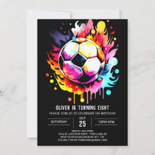 Whimsical Goal Editable Soccer Geburtstag Einladung