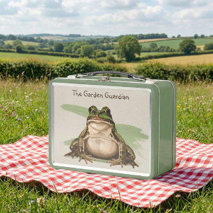 Whimsical Goblincore Frosch   Retro Naturliebhaber Metall Brotdose