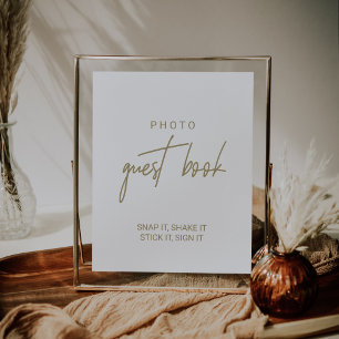 Whimsical Gold Calligraphy Foto Gästebuch