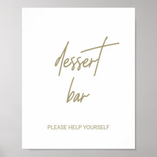 Whimsical Gold Kalligrafie Hochzeitsdessertbar Poster