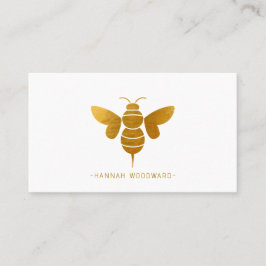 Whimsical Gold Metallic Bee Personalisiert Visitenkarte