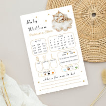 Whimsical Gold Star Baby Predictions Advice Game