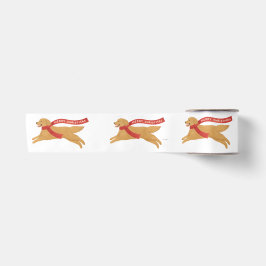 Whimsical Golden Retriever Weihnachten Satinband