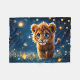 Whimsical goldener Löwenkuchen in traumhafter Szen Fleecedecke