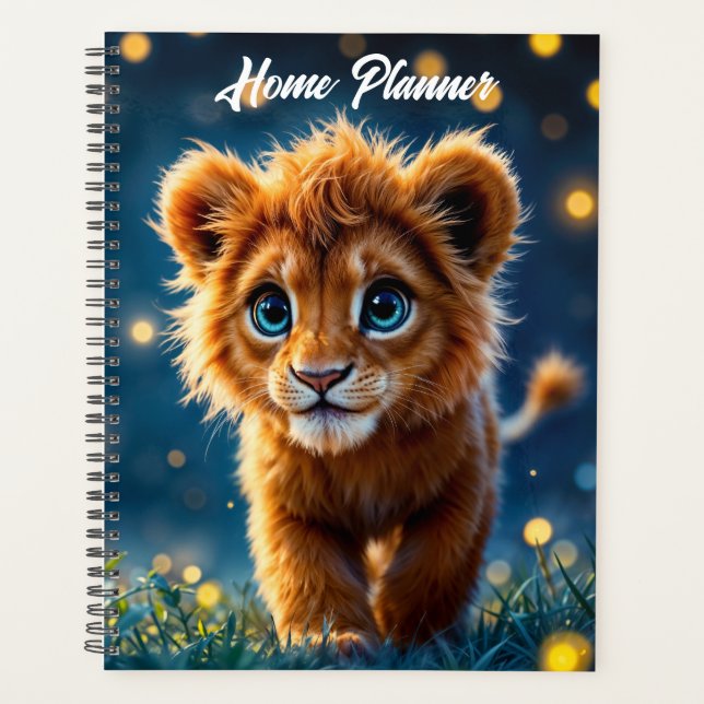 Whimsical goldener Löwenkuchen in traumhafter Szen Planer (Vorderseite)