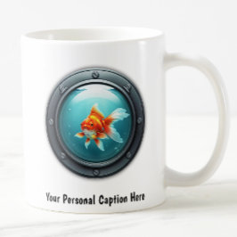 Whimsical Goldfish Inside a Porthole Kaffeetasse