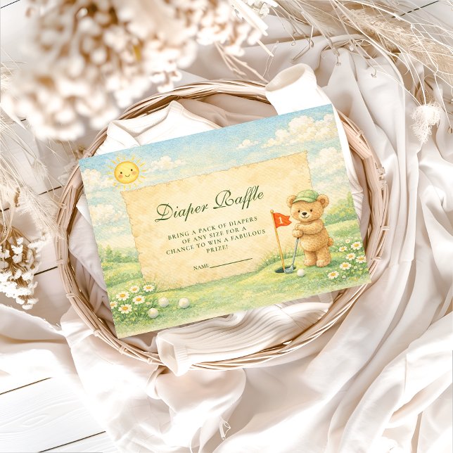 Whimsical Golf Story Diapper Raffle Begleitkarte (Von Creator hochgeladen)