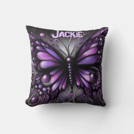 Whimsical Gothic Butterfly Purple Personalized Kissen