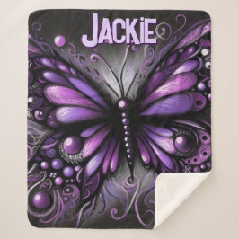 Whimsical Gothic Butterfly Purple Personalized Sherpadecke