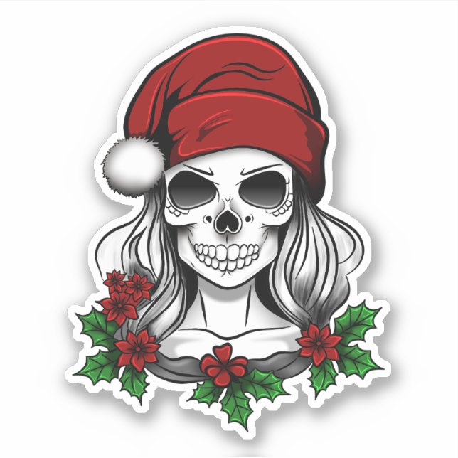 Whimsical Gothic Weihnachten Weihnachten Aufkleber (Vorderseite)