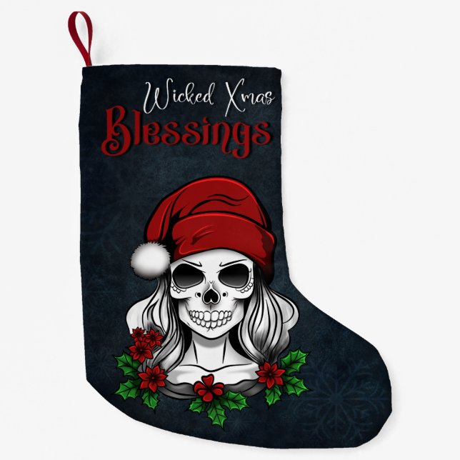 Whimsical Gothic Weihnachten Weihnachten Kleiner Weihnachtsstrumpf (Vorderseite)