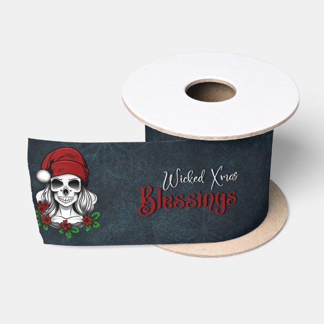 Whimsical Gothic Weihnachten Weihnachten Satinband (Spule)