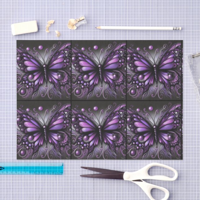 Whimsical Gothmets Lila Decoupage Seidenpapier (Handwerk)