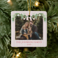 Whimsical Grandmillenial Rosa Schleife Familienfot