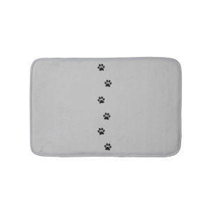 Whimsical Grau und Black Kitty Paw Print Bath Mat Badematte