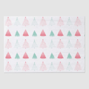 Whimsical Green and Pink Trees Weihnachten Seidenpapier