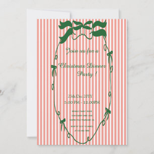 Whimsical Green Christmas Dinner Party Einladung