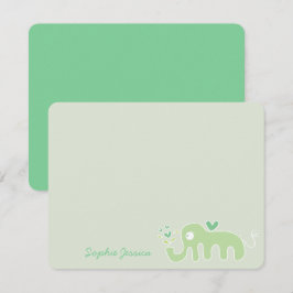 Whimsical Green Elephant Liebe Boy Girl Baby Dusch Dankeskarte