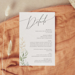 Whimsical Greenery und Gold Details Begleitkarte