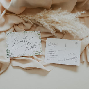 Whimsical Greenery und Gold Song Request UAWG Postkarte