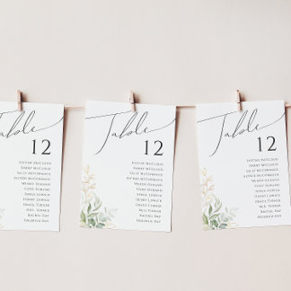 Whimsical Greenery und Gold | TISCHNUMMER