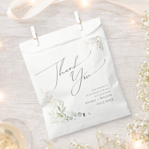 Whimsical Greenery und Gold Vielen Dank Geschenktütchen