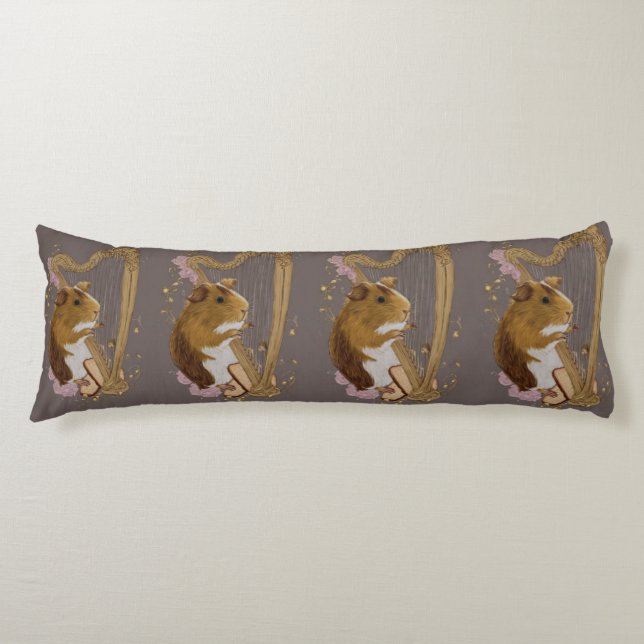Whimsical Guinea Pig Harpist  Seitenschläferkissen (Vorderseite)