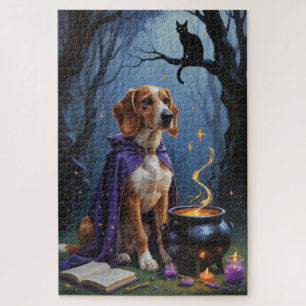 Whimsical-Halloween-Gemälde eines Afghan Hound-Hun