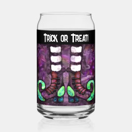 Whimsical Halloween Hexenstiefel Lila grün Dosenglas