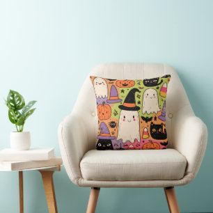Whimsical Halloween - Pastell-Spooky-Muster Kissen