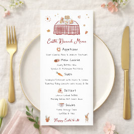 Whimsical Hand Drawing Frühjahr Osterbrunch Menükarte