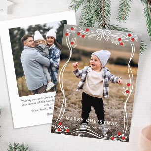 Whimsical Hand Drawing Weihnachtsbär Band 2 Foto Feiertagskarte