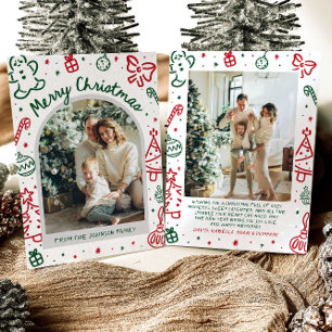 Whimsical Hand Drawn Arch Foto Frohe Weihnachten