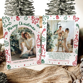 Whimsical Hand Drawn Arch Foto Frohe Weihnachten