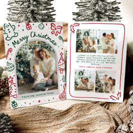 Whimsical Hand Drawn Arch Foto Frohe Weihnachten