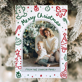 Whimsical Hand Drawn Arch Foto Frohe Weihnachten