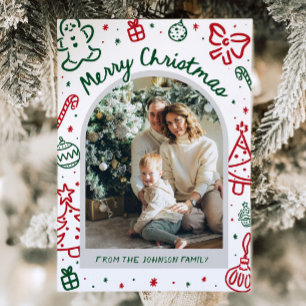 Whimsical Hand Drawn Arch Foto Frohe Weihnachten