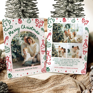 Whimsical Hand Drawn Arch Foto Frohe Weihnachten