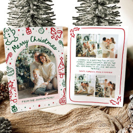 Whimsical Hand Drawn Arch Foto Frohe Weihnachten