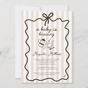 Whimsical Hand Drawn Baby Brauen Baby Dusche Einladung