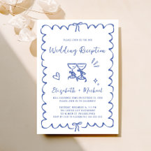 Whimsical Hand Drawn Blue Wedding Empfang