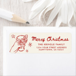 Whimsical Hand Drawn Christmas Return Address
