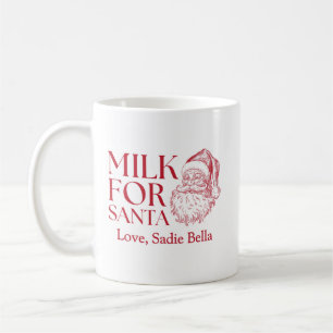 Whimsical Hand Drawn Doodle Milk für Santa Kaffeetasse