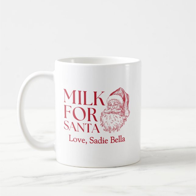 Whimsical Hand Drawn Doodle Milk für Santa Kaffeetasse (Links)
